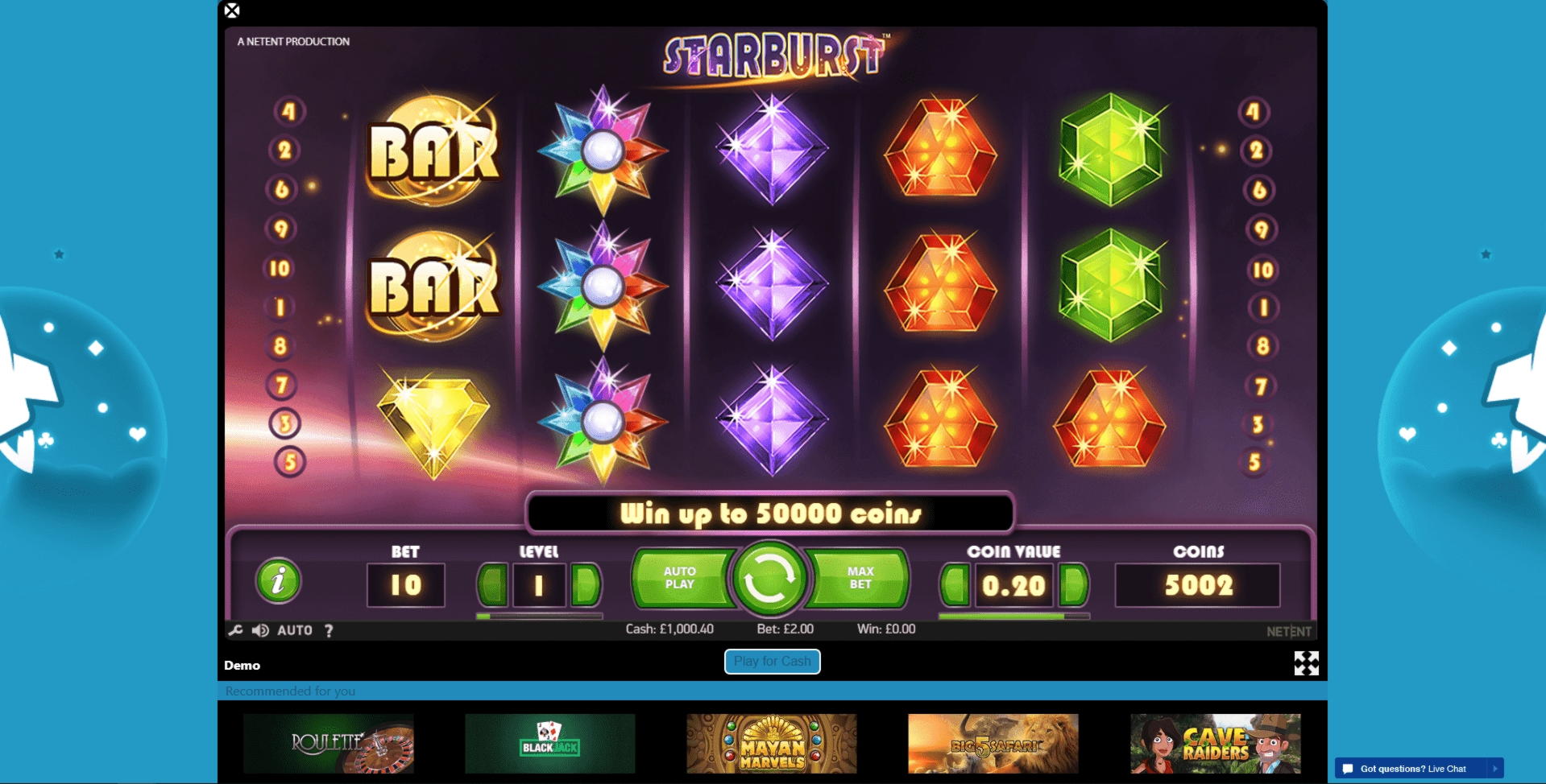 175 Free casino spins at Reload Bet Casino