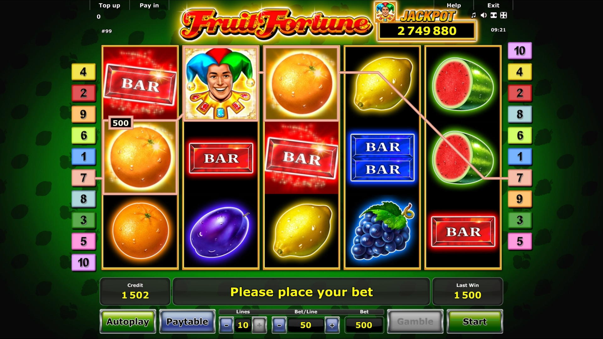 €580 free chip at Casinia Casino
