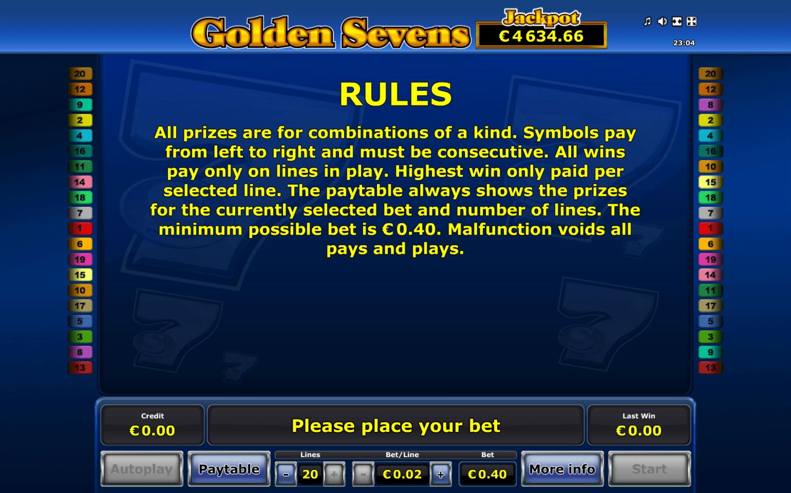 EURO 50 Free chip casino at Malina Casino