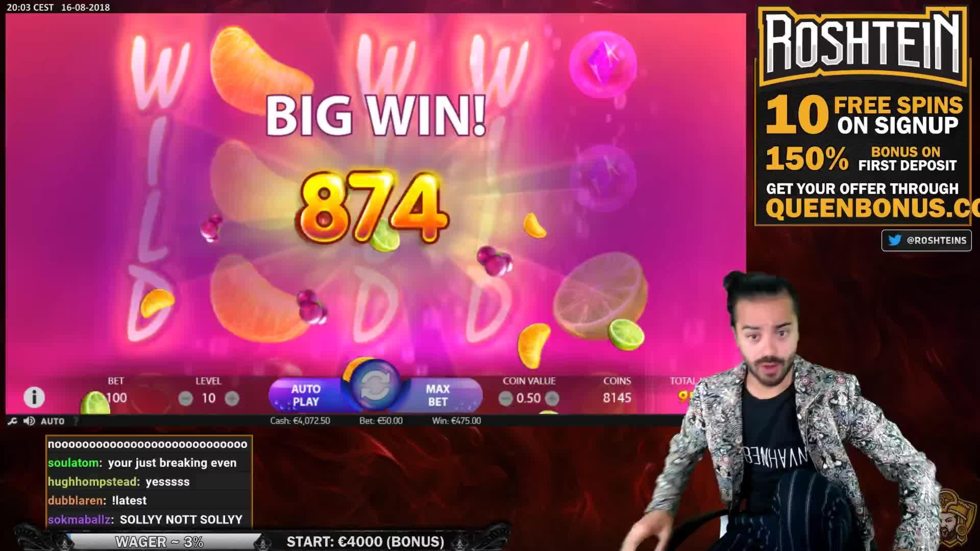 165 FREE Spins at Party Casino
