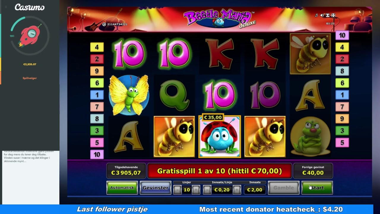 11 Free Spins no deposit at Casino com