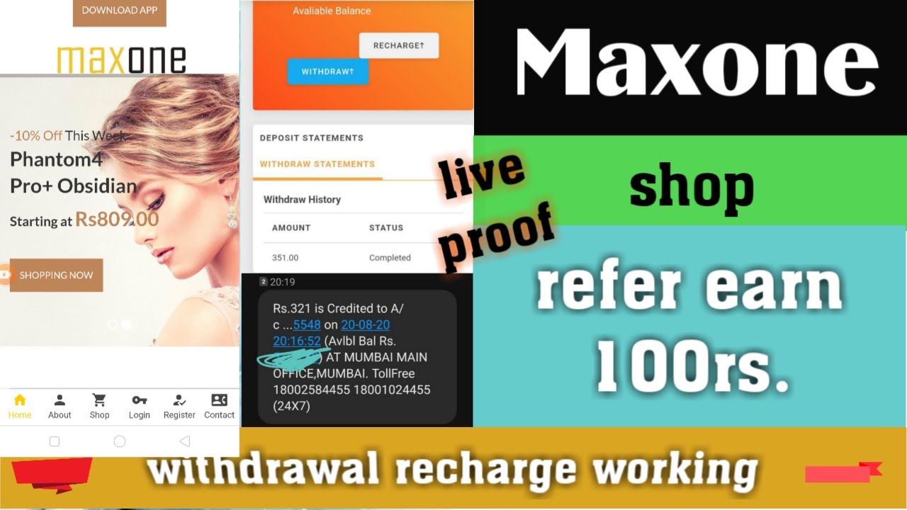 Maxone shop online #gambling earn 100rs each refer to your friends #live_proof  #withdrawal #predict