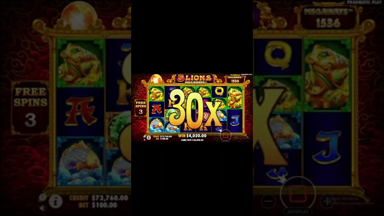 5 Lions Megaways Bonus loose Spins Casino Online Slot Game#1