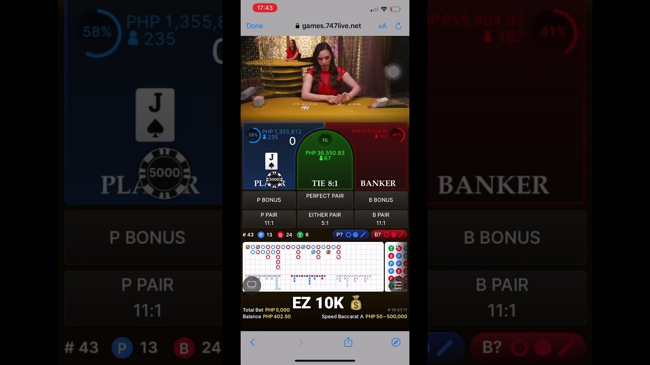 EZ 10K #shorts #baccarat #gambling  #online #onlinecasino #747 #747live #casino