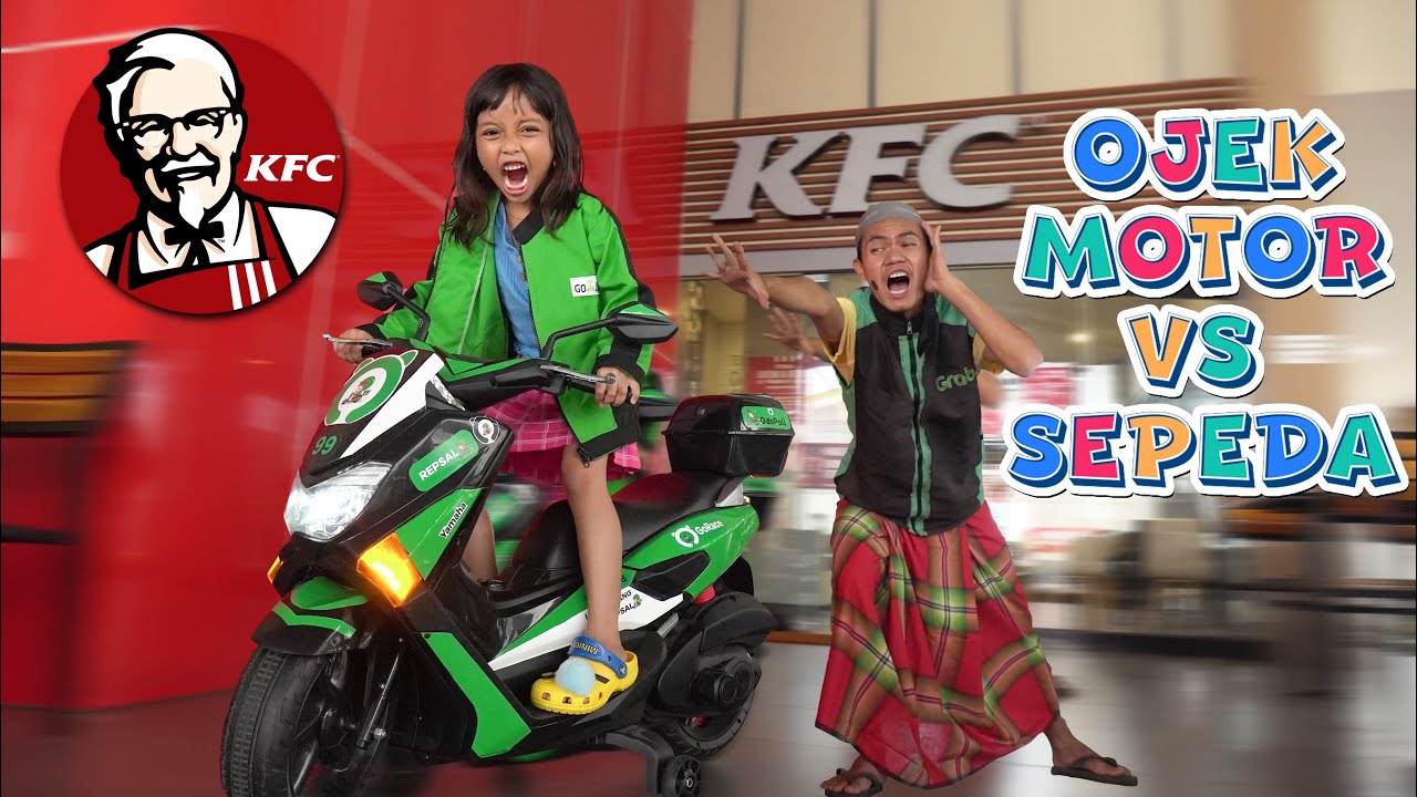 LEIKA OJEK ONLINE VS TOMPEL OJEK SEPEDA PART 2 ‼️ MOTOR AKI DRIVE THRUE DI KFC