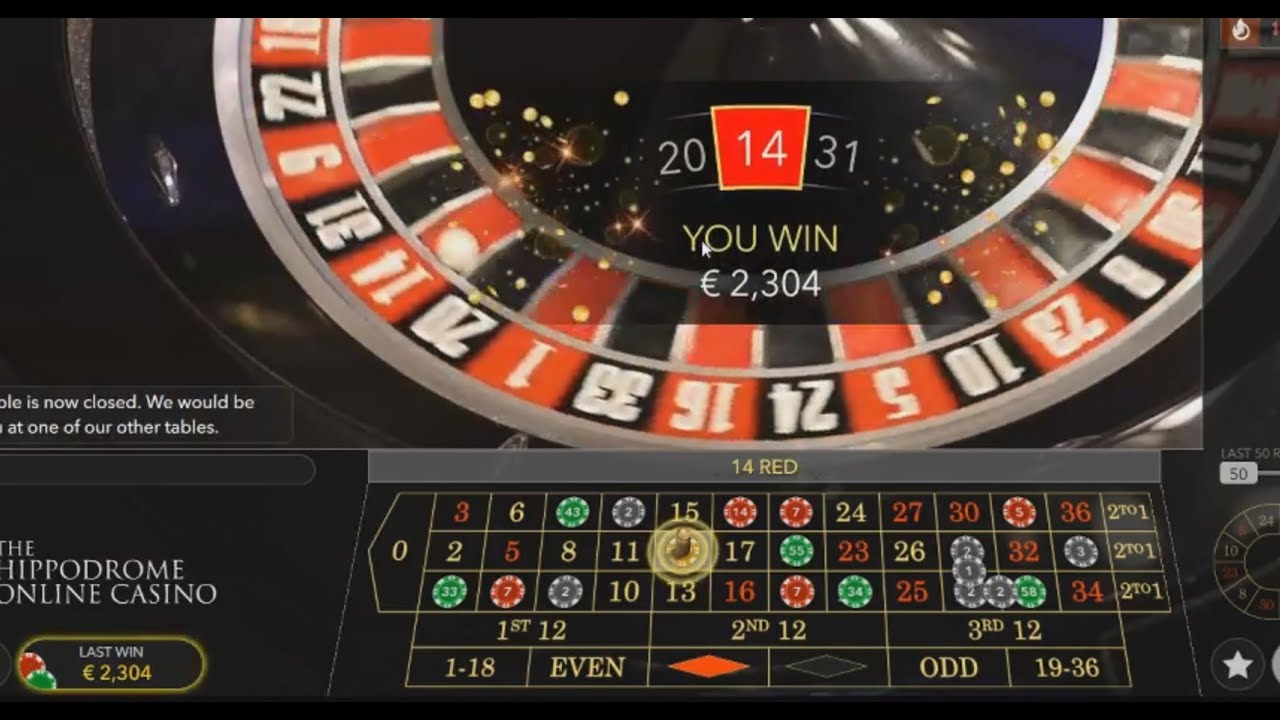 17€ to 2431€ at HIPPODROME ONLINE CASINO ROULETTE