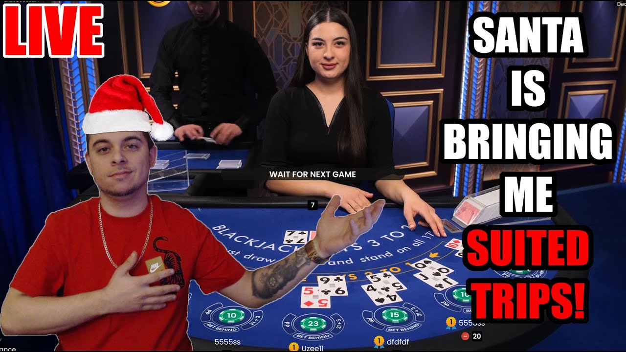 Christmas EVE BlackJack !! Santa's Bringing Me Suited Trips !!